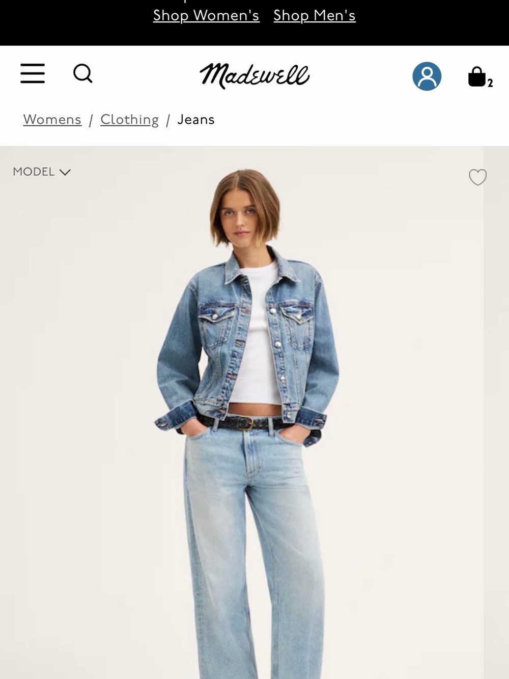 Madewell Low-Slung Baggy Jeans in Airy Denim – Light Wash NWT